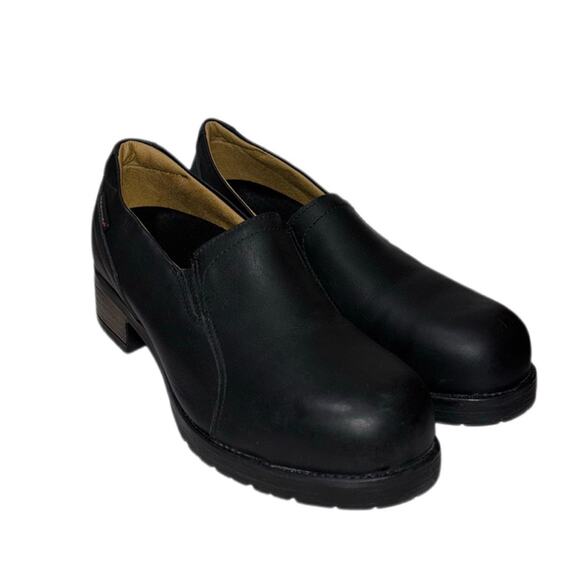 Mellow Walk Vanessa Slip On Shoes Steel Toe Heeled Woman's size 8 Black Leather - Picture 4 of 16